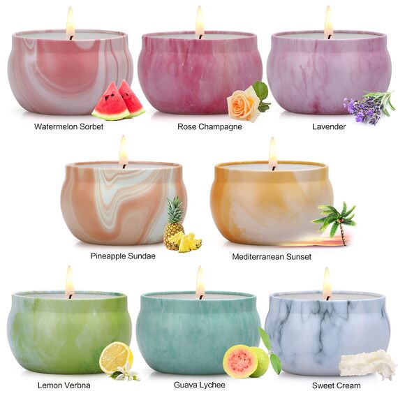 YMing Duftkerzen Geschenkset für Damen, 8 Pack SojaWachs Kerze für Muttertag, Weihnachten,Geburtstag, Valentinstag, Aromatherapie, Bad, Yoga