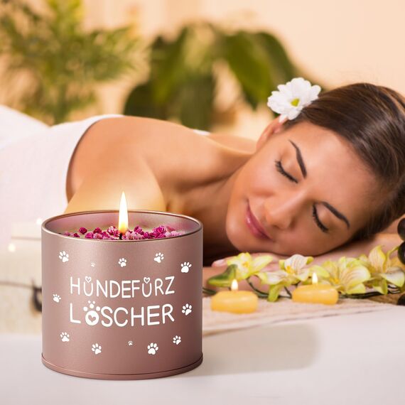 PRSTENLY Geschenke für Frauen, 9OZ Duftkerze Mit Spruch - Hundefurz Löscher, Lustiges Geschenk für Frau Freundin Hundebesitzer Hundemama zum Geburtstag Weihnachten, Geburtstagsgeschenk für Frauen