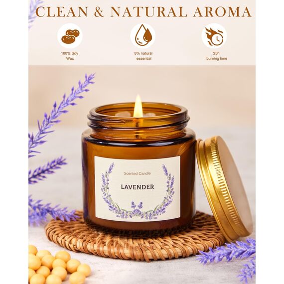 10 Stück Duftkerzen Geschenkset für Frauen, 10 Duft set Duftkerze im Glas,Sojawachs kerze geschenk 10 * 100g,250Std,Stressabbau Aromatherapie Set für Weihnachten Geburtstag Bad Spa Meditation