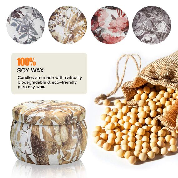 YMing Duftkerzen Geschenkset für frauen, 4 * 5.65Oz bis zu 25-30h, Deko,Outdoor Draußen Kerze,Kerzen set für Bad,Yoga,Spa,Entspannung,Stressabbau