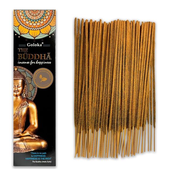 Räucherstäbchen Buddha – 1 Packung mit 100 g (70–90 Stäbchen) – Aromatherapie – Meditation – Yoga – Packaging Eco-Friendly