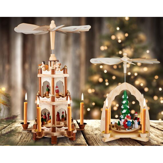 BRUBAKER 200er Pack Baumkerzen 10% Bienenwachs Weihnachtskerzen Pyramidenkerzen Christbaumkerzen Honig-Gelb