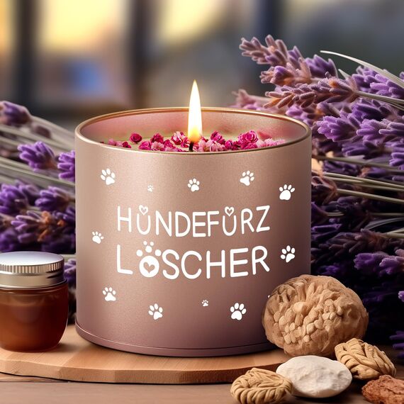 PRSTENLY Geschenke für Frauen, 9OZ Duftkerze Mit Spruch - Hundefurz Löscher, Lustiges Geschenk für Frau Freundin Hundebesitzer Hundemama zum Geburtstag Weihnachten, Geburtstagsgeschenk für Frauen