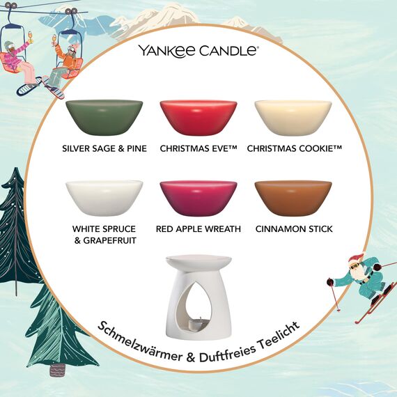 Yankee Candle Duftwachs-Geschenkset | 12 Duftwachse, 1 Duftwachsbrenner und 1 Teelicht | Après-Ski-Kollektion | Perfekte Weihnachtsgeschenke für Frauen