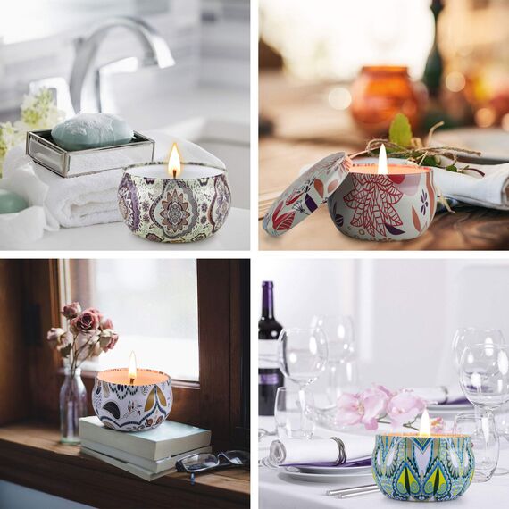 Duftkerzen Geschenke für Frauen,9er Duftkerze geschenkset Geburtstag, 2.5 OZ Natürliche Sojawachs Kerzen mit Deckel, Aromatherapie Weihnachtskalender Geschenk für Mutter, Tochter, Schwester,Familie