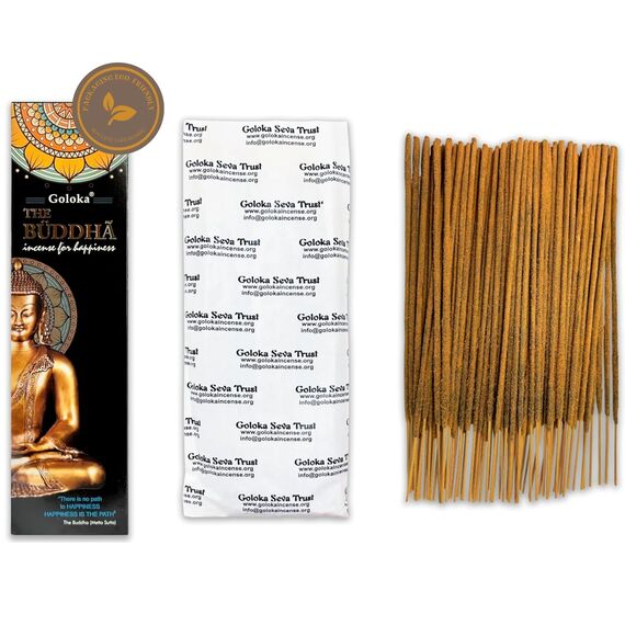 Räucherstäbchen Buddha – 1 Packung mit 100 g (70–90 Stäbchen) – Aromatherapie – Meditation – Yoga – Packaging Eco-Friendly