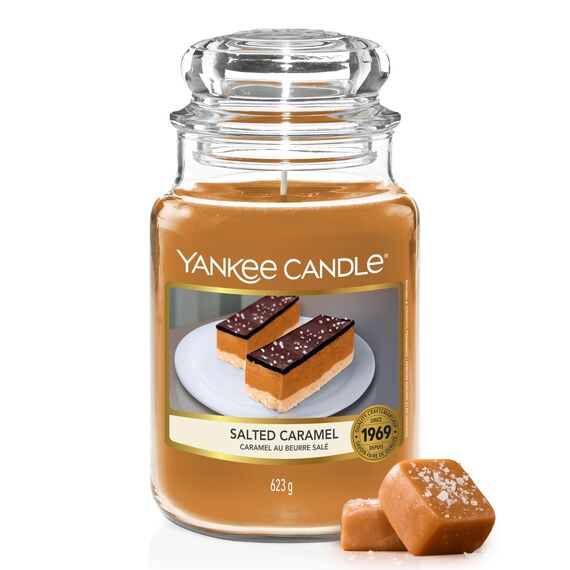 Yankee Candle Duftkerze im Glas (groß) | Salted Caramel | Kerze mit langer Brenndauer bis zu 150 Stunden | Perfekte Geschenke für Frauen