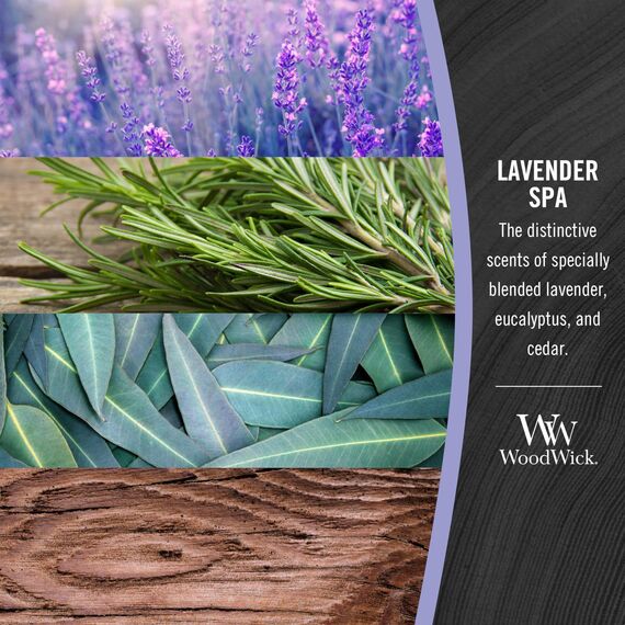 Woodwick Ellipse Duftkerze mit knisterndem Docht | Lavender Spa | Bis zu 50 Stunden Brenndauer