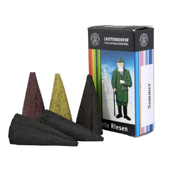 Original Crottendorfer - Riesen Räucherkerzen Set - Düfte: Bergmannsduft, Bunte Mix, Sommer, Winter - 25 Stück - Größe: XL - Made in Germany