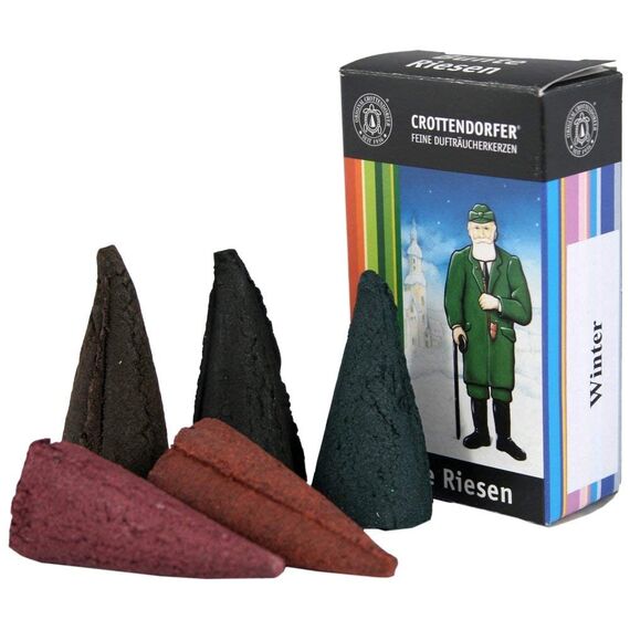 Original Crottendorfer - Riesen Räucherkerzen Set - Düfte: Bergmannsduft, Bunte Mix, Sommer, Winter - 25 Stück - Größe: XL - Made in Germany