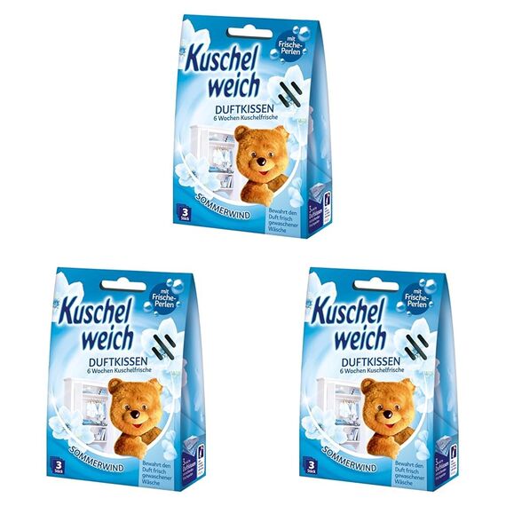 Kuschelweich Duftkissen Sommerwind bis zu 6 Wochen Kuschelfrische (Packung mit 3)