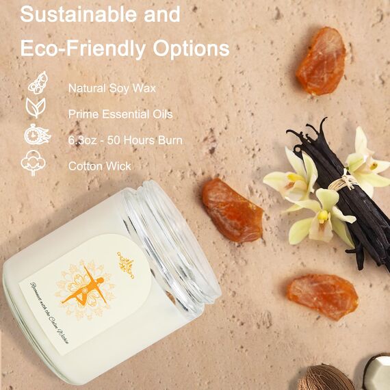 Kristallsteine Duftkerzen für Zuhause Natürliche Sojawachs Kerzen mit 4 Aromen (Kokos, Zitrone, Flieder, Eukalyptus) Rauchfrei + 45-50h Brenndauer im Geschenkset Geschenke für Frauen