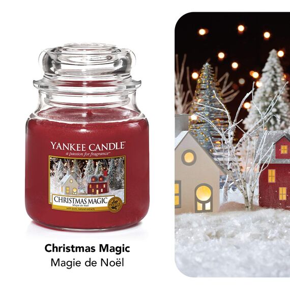 Yankee Candle Duftkerze im Glas (mittelgroß) | Christmas Magic | Brenndauer bis zu 75 Stunden