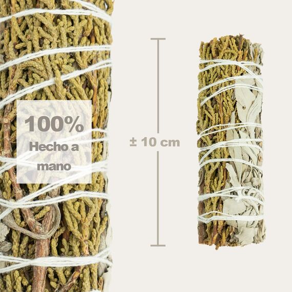 MUT22 5 Salbei und Wacholder 10 cm Premium Kalifornischer, 100% natürlich und reinigend, ideal für spirituelle und energetische Rituale