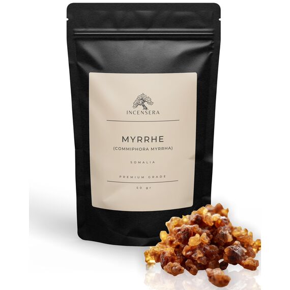 Myrrhe Räucherharz 50g – Hochwertiges Myrrhe Harz zum Räuchern | Naturreines Baumharz & Räucherwerk für Rituale, Meditation & Entspannung