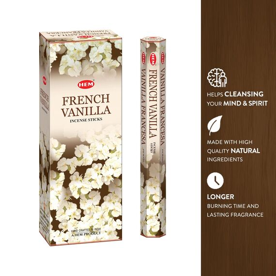 French Vanilla – 120 Sticks Box – HEM Räucherstäbchen