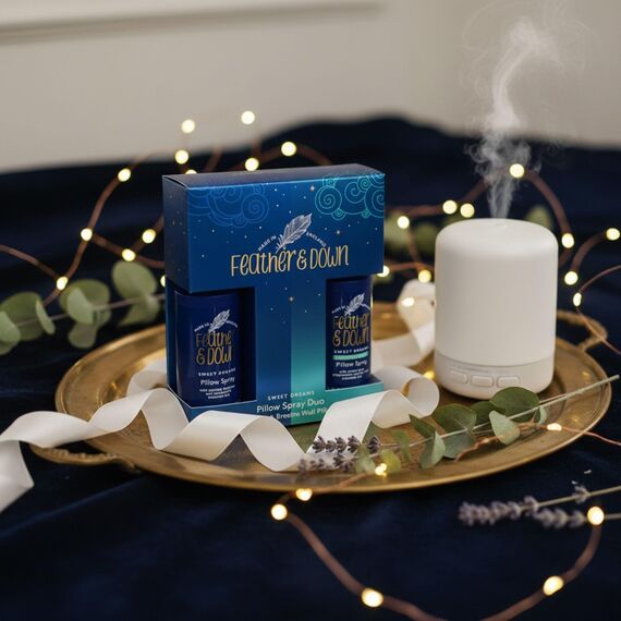 Feather & Down Kopfkissenspray-Duo-Geschenkset (50ml Kopfkissenspray Sweet Dream & 50ml Kopfkissenspray Breathe Well) – Die perfekte Kombination für eine erholsame Nachtruhe. Ohne Tierversuche. Vegan.