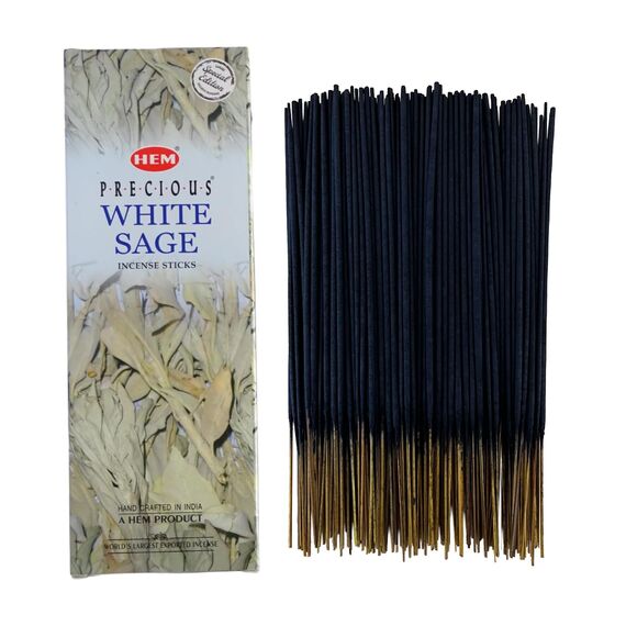 Hem White Sage Räucherstäbchen, 1 Packungen mit 200 g (160-180 Stäbchen), Aromatherapie, Meditation, Yoga, umweltfreundliche Verpackung