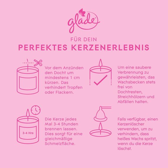 Glade Duft-Kerze im Glas, I Love You, bis zu 27 Stunden Brenndauer, 6er Pack (6 x 112g)