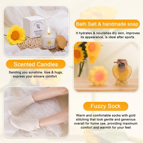 JORTINE Geschenke für Frauen, Sonnenblume Geburtstagsgeschenk für Frauen, Geschenk Freundin Geburtstag, Entspannung Geschenkset für Sie Beste Freundin Schwester Mama Kollegen ﻿