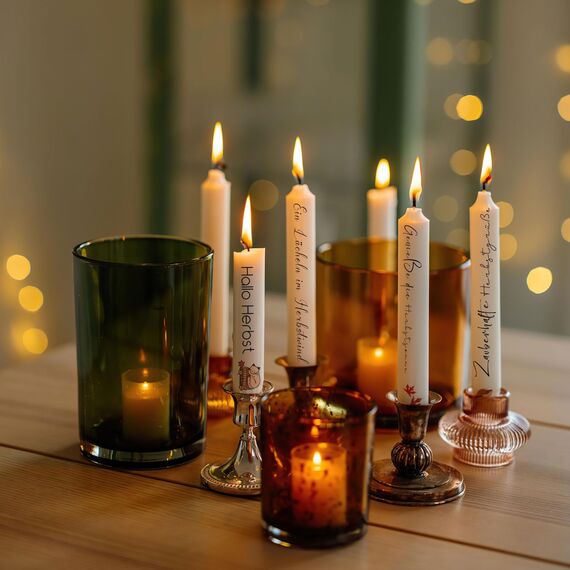 ALLAVA 6 Blatt Kerzentattoos Herbst, Herbst Kerzen, Rub On Sticker Herbst, Herbst Dekoration, Sticker Herbstdeko für Kinder zum Basteln, DIY Kerzen Geschenk, Kerzen Dekorieren (19x14, Herbst C)