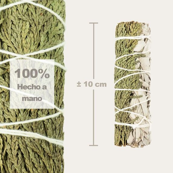 MUT22 5 Salbei und Zeder 10 cm Premium Kalifornischer, 100% natürlich und reinigend, ideal für spirituelle und energetische Rituale