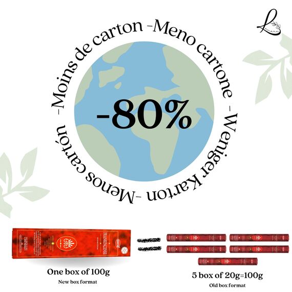Hem Frankincense Räucherstäbchen - 1 Packung mit 100 g (80-90 Stäbchen) - Aromatherapie - Meditation - Yoga - Umweltfreundliche Verpackung