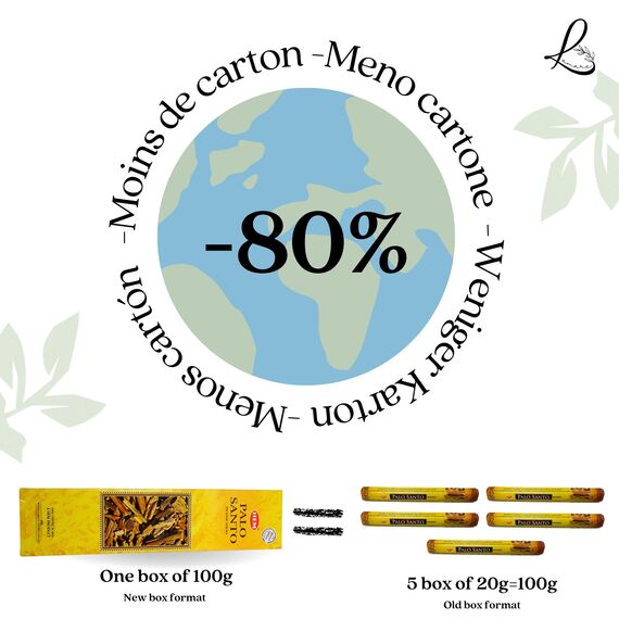 Hem Palo Santo Räucherstäbchen - 1 Packung mit 100 g (80-90 Stäbchen) - Aromatherapie - Meditation - Yoga - Umweltfreundliche Verpackung