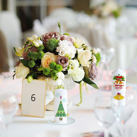 ALLAVA 6 Stück Kerzentattoos Weihnachten(200+ Muster), Wasserschiebefolie Kerzen, Kerzensticker Kerzenfolie für Kerze Tasse DIY Geschenk, Kerzen Dekorieren, Kerzensprüche