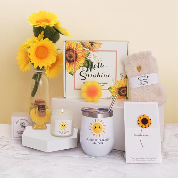 JORTINE Geschenke für Frauen, Sonnenblume Geburtstagsgeschenk für Frauen, Geschenk Freundin Geburtstag, Entspannung Geschenkset für Sie Beste Freundin Schwester Mama Kollegen ﻿