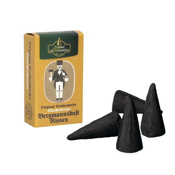 Original Crottendorfer - Riesen Räucherkerzen - Duft: Bergmannsduft - Menge: 4 Stück - Größe: XL - Made in Germany