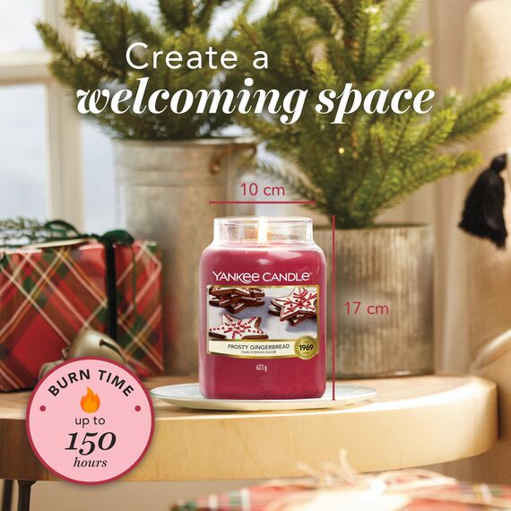 Yankee Candle Duftkerze im Glas (groß) | Frosty Gingerbread | Brenndauer bis zu 150 Stunden