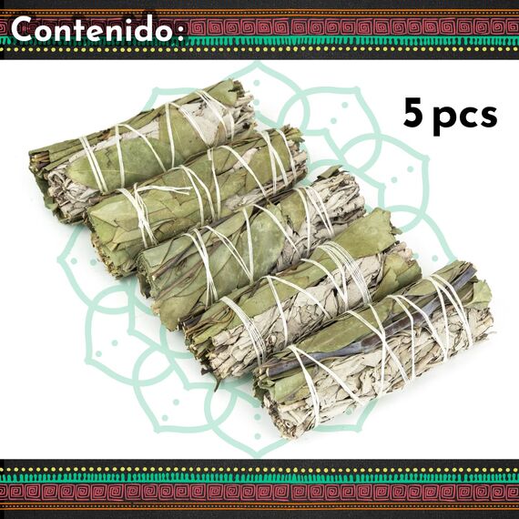 MUT22 5 Salbei und Eukalyptus 10 cm Premium Kalifornischer, 100% natürlich und reinigend, ideal für spirituelle und energetische Rituale