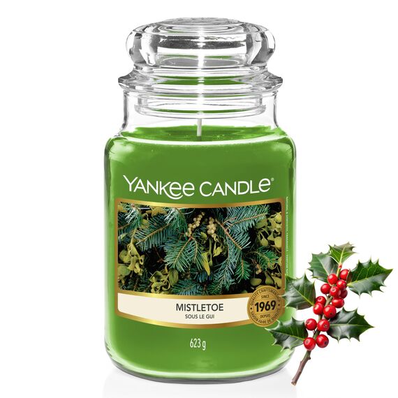 Yankee Candle Duftkerze im Glas (groß) | Mistletoe | Kerze mit langer Brenndauer bis zu 150 Stunden | Perfekte Weihnachtsgeschenke für Frauen