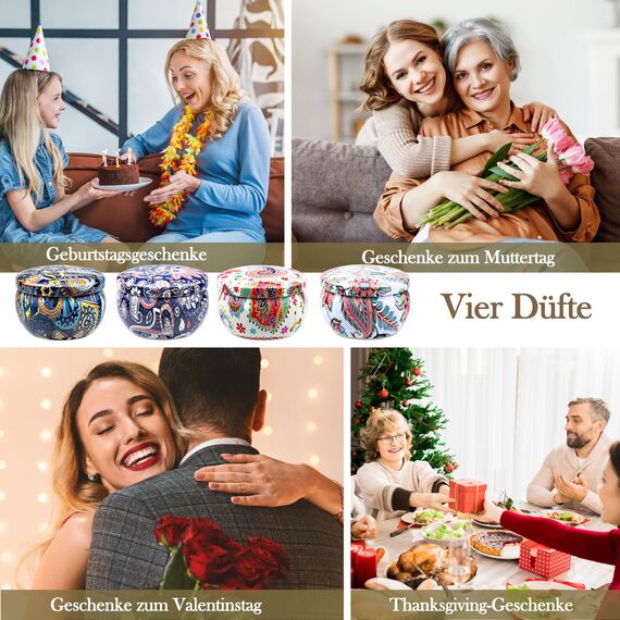 Duftkerzen Geschenke für Frauen, 16 St Duftkerzen Geschenkset Aromatherapy Natürliches Sojawachs Düft Kerze Set 320 Std Langer Brenndauer Mit Grußkarte für Parteien Geburtstag Muttertag, 2,5 OZ/ST