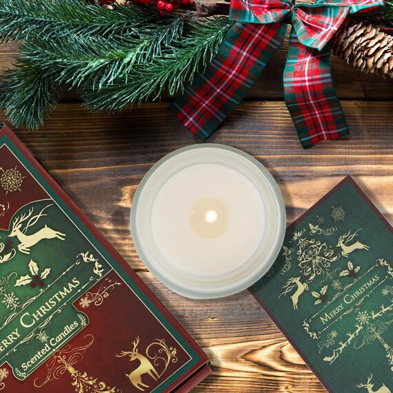 Weihnachtskerzen aus Glas für Frauen,6 Pack Duftkerzen Set,Natürliches Sojawachs,Aromatherapie-Kerzen zum Geburtstag, Kerzen im Weihnachten für Frauen,Männer,Freundinnen,Kollegen