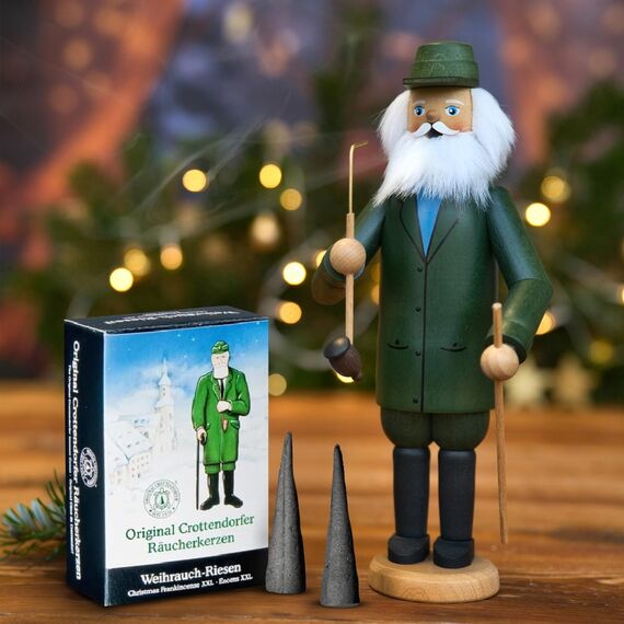 Crottendorfer Räucherkerzen Weihrauch-Riesen XXL (1 x 20 Stück) – Kräftiger Weihrauch vermischt mit Einer exquisiten Vanillenote – Höhe 7,8cm, Ø 2cm – 45 Min. Brenndauer pro Räucherkegel