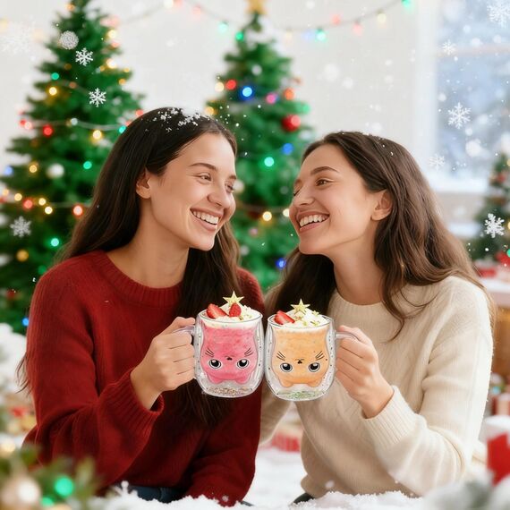 JORTINE Geburtstagsgeschenk für Frauen, Geschenke für Frauen mit Katzentasse, Geschenk Freundin Geburtstag Valentinstag, Positive Katze Geschenke für Frau Kinder Mama, Geschenk für Katzenliebhaber