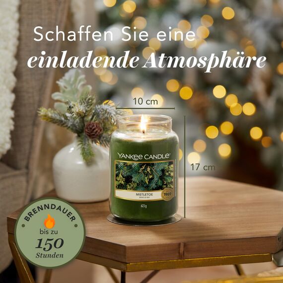 Yankee Candle Duftkerze im Glas (groß) | Mistletoe | Kerze mit langer Brenndauer bis zu 150 Stunden | Perfekte Weihnachtsgeschenke für Frauen