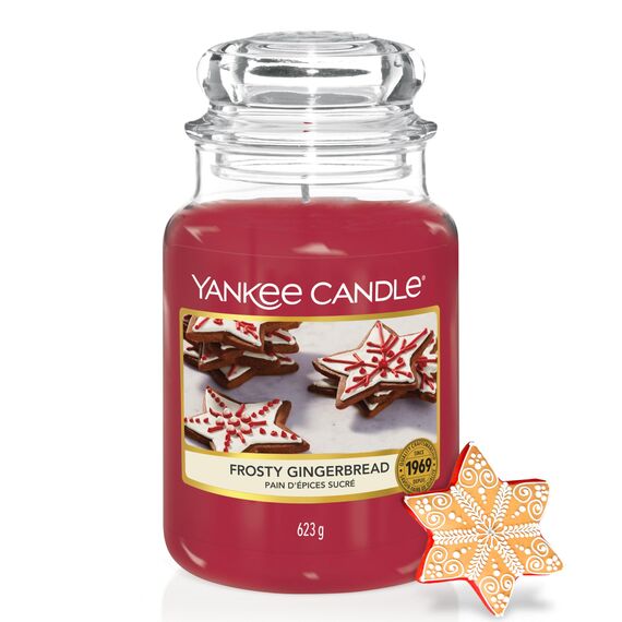 Yankee Candle Duftkerze im Glas (groß) | Frosty Gingerbread | Brenndauer bis zu 150 Stunden