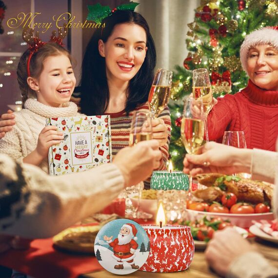 Yinuo Candle DuftKerzen Weihnachten Geschenkset für Frauen, 4 Pack SojaWachs-Kerze Stress Relief, 30-Stunden-Dauer, Frauen Geschenke zu Weihnachten, Lavendel