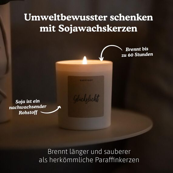Geschenke für Frauen - Duftkerze mit Spruch - Dankeschön, im Glas, Geschenk Freundin, Geschenkideen - Handgemachte Kerze - Sojawachs - Weiß
