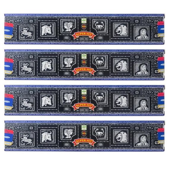 Superhit Räucherstäbchen, 15 g x 4 Packungen, für Meditation, Yoga, Heilung, Aromatherapie, Relxation, Spiritualität