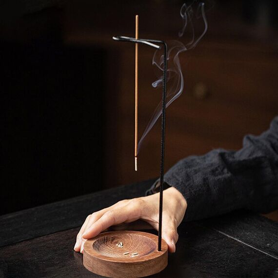 qingmeng Räucherstäbchen Halter, 5-in-1 Incense Holder, Räucherstäbchenhalter Holz Incense Burner Räucherstäbchen Halterung Räuchergefäß Weihrauchbrenner für Räucherkegel Meditation Zubehör