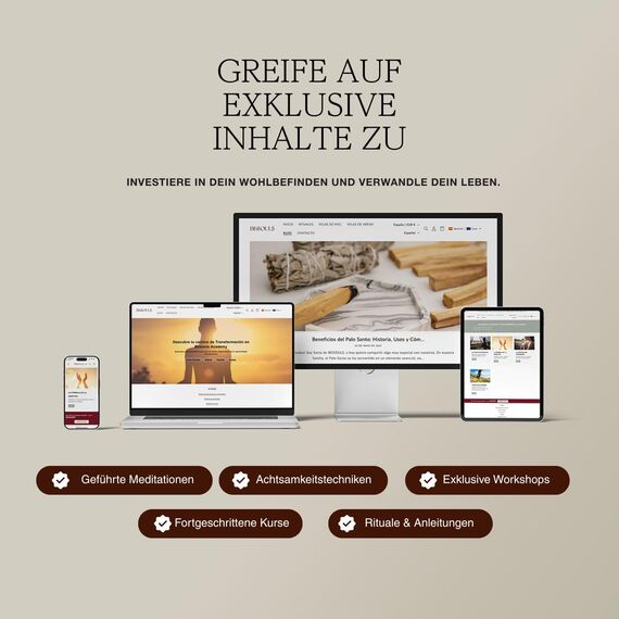 BESOULS Premium Räucherset Hausreinigung: 2 Weißer Salbei zum Räuchern 8 Palo Santo Räucherholz aus Peru 1 Selenit Einzigartiges Tablett spirituelle Geschenke Salbei räuchern räucherbündel