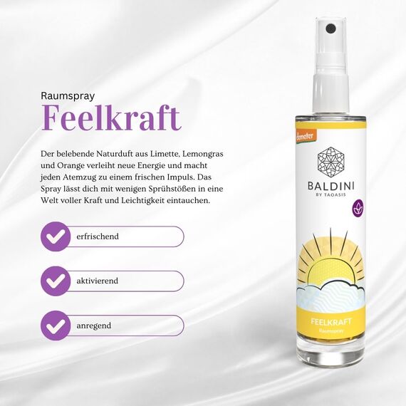 Baldini - Feelkraft BIO-Raumspray aus 100% naturreinen Rohstoffen, demeter, 50 ml