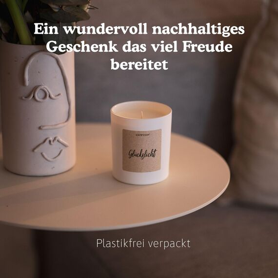 Geschenke für Frauen - Duftkerze mit Spruch - Dankeschön, im Glas, Geschenk Freundin, Geschenkideen - Handgemachte Kerze - Sojawachs - Weiß