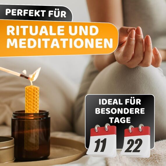 DECEVI Bienenwachskerzen Honigwabe – 16 Stück – 100% Natürliches spanisches Bienenwachs – Handgefertigt & Ohne Paraffin – Nachhaltige Kerzen für Zuhause (16 Stück, 10 cm x 2,2 cm)