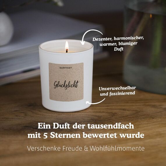 Geschenke für Frauen - Duftkerze mit Spruch - Dankeschön, im Glas, Geschenk Freundin, Geschenkideen - Handgemachte Kerze - Sojawachs - Weiß