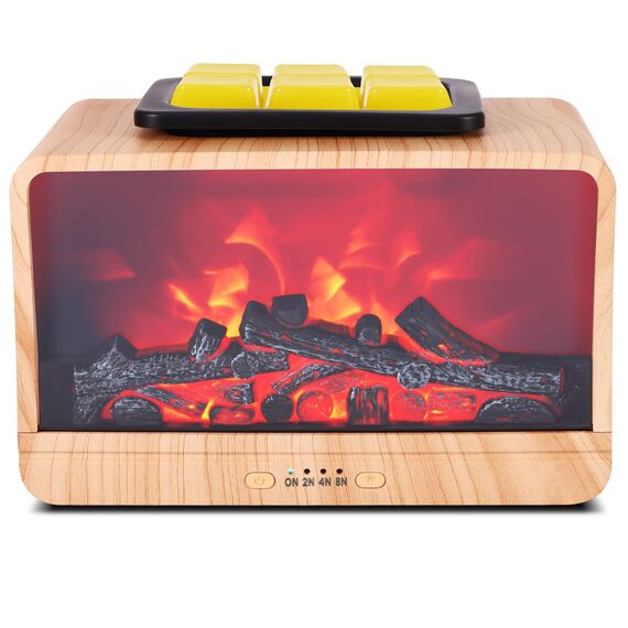 Duftlampe Elektrisch,Kamin Duftlampe für Wachs,Dynamische Flamme Elektrische Duftlampen mit 4 Timer & 3 Helligkeit,Duft Wärmer Nachtlicht,Duftwachs Lampe Elektrisch für Heim Büro Geschenke Dekoration